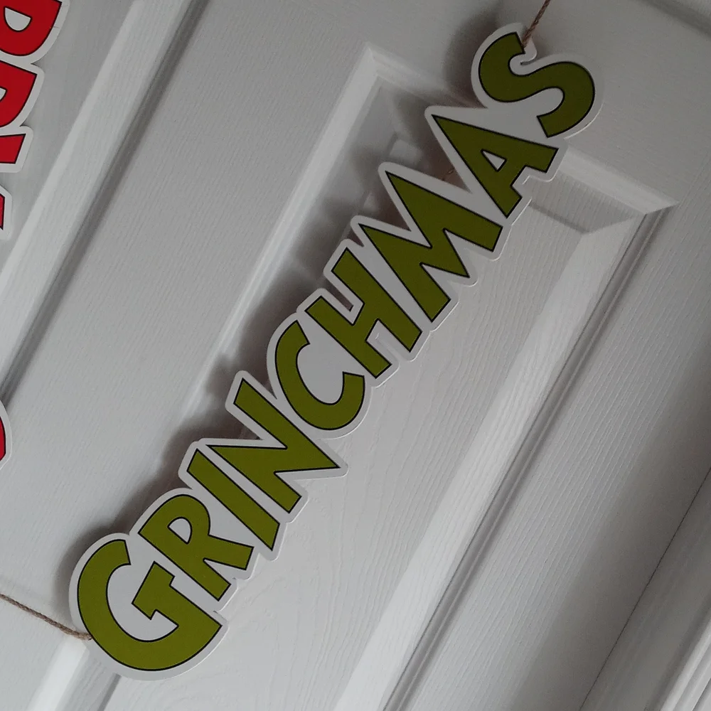 Grinch wood garland